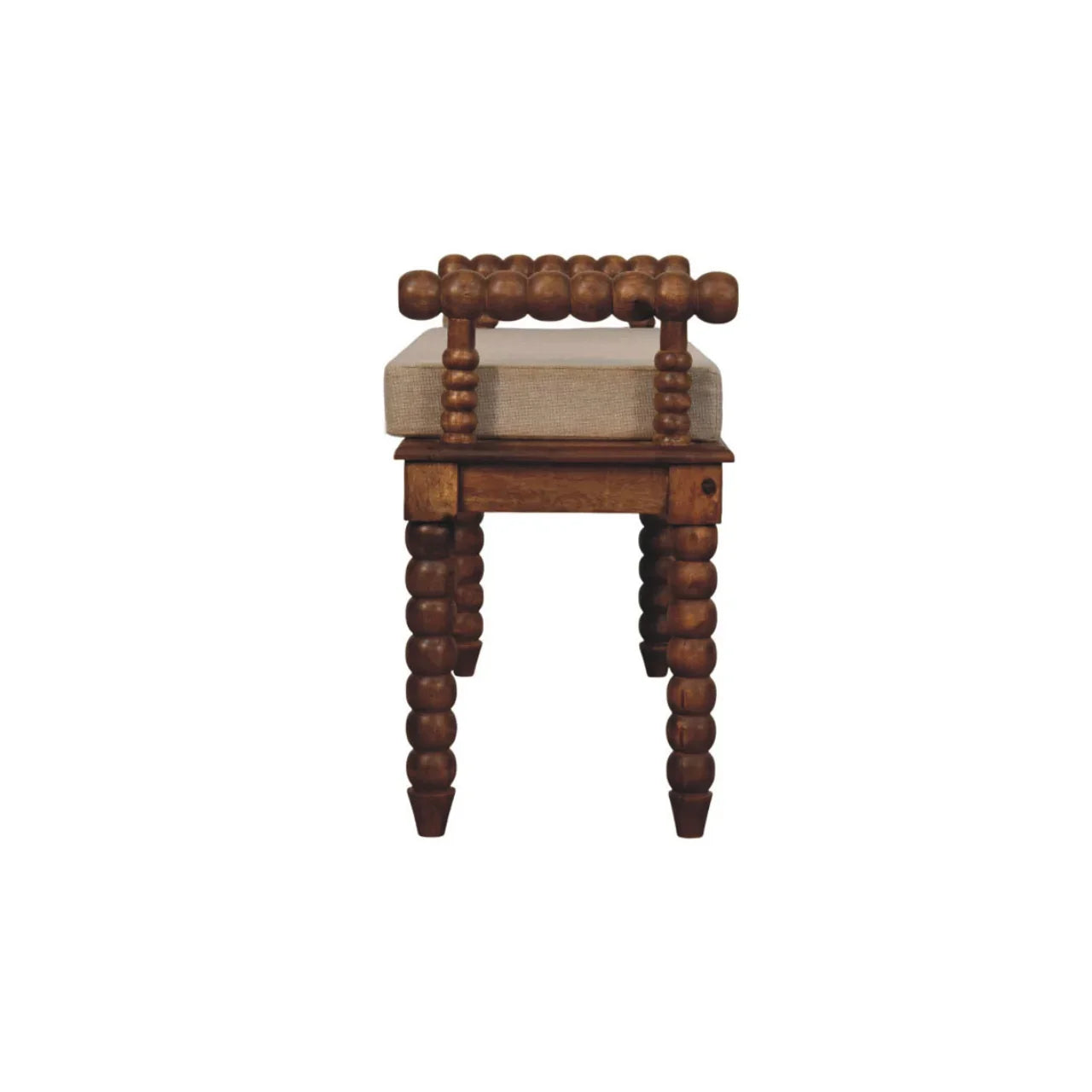Amber Oak Mud Linen Bench