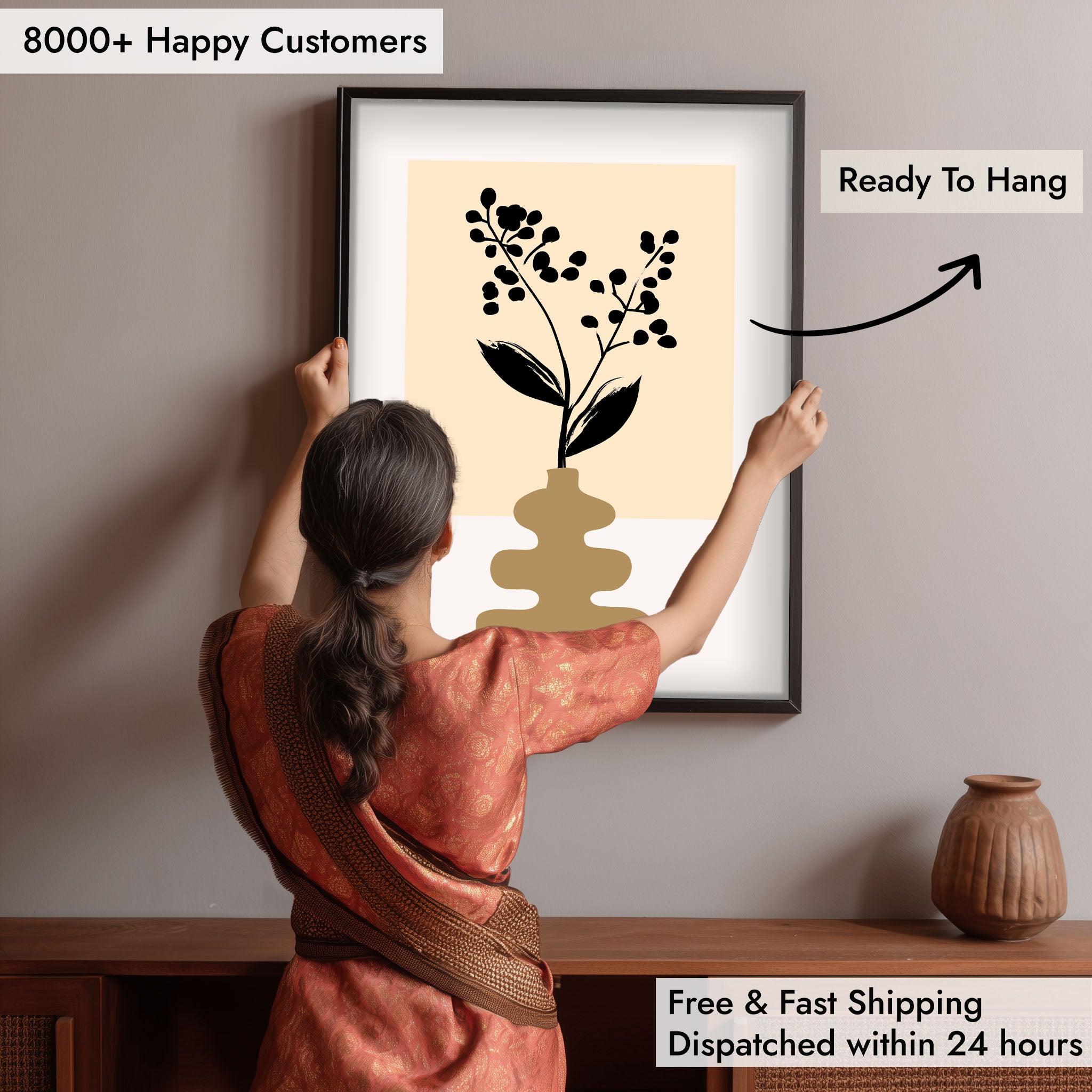 Vase Floral Wall Painting