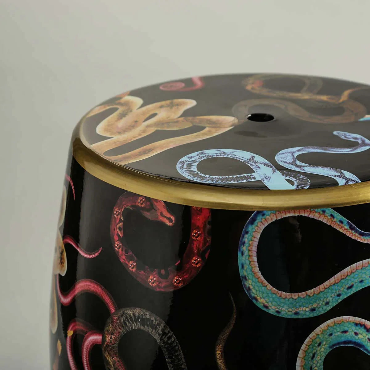 Retro Snakes Porcelain Stool