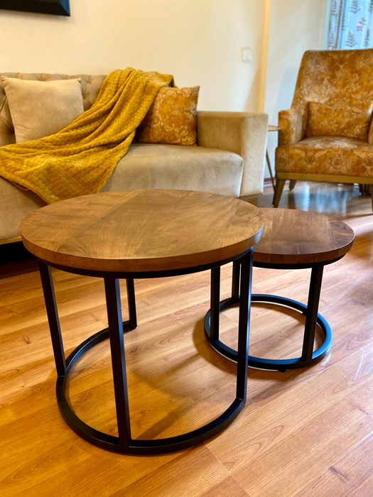 Wooden Set of 2 Nesting Tables