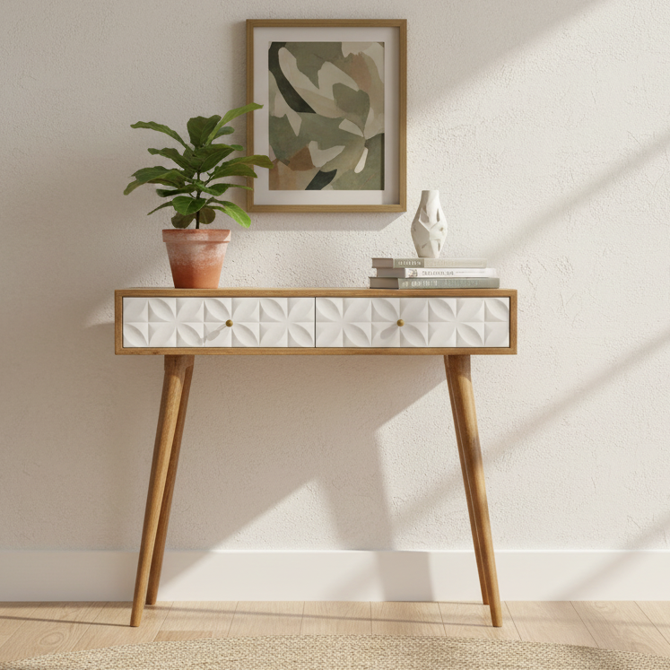 Daisy Carved Console Table
