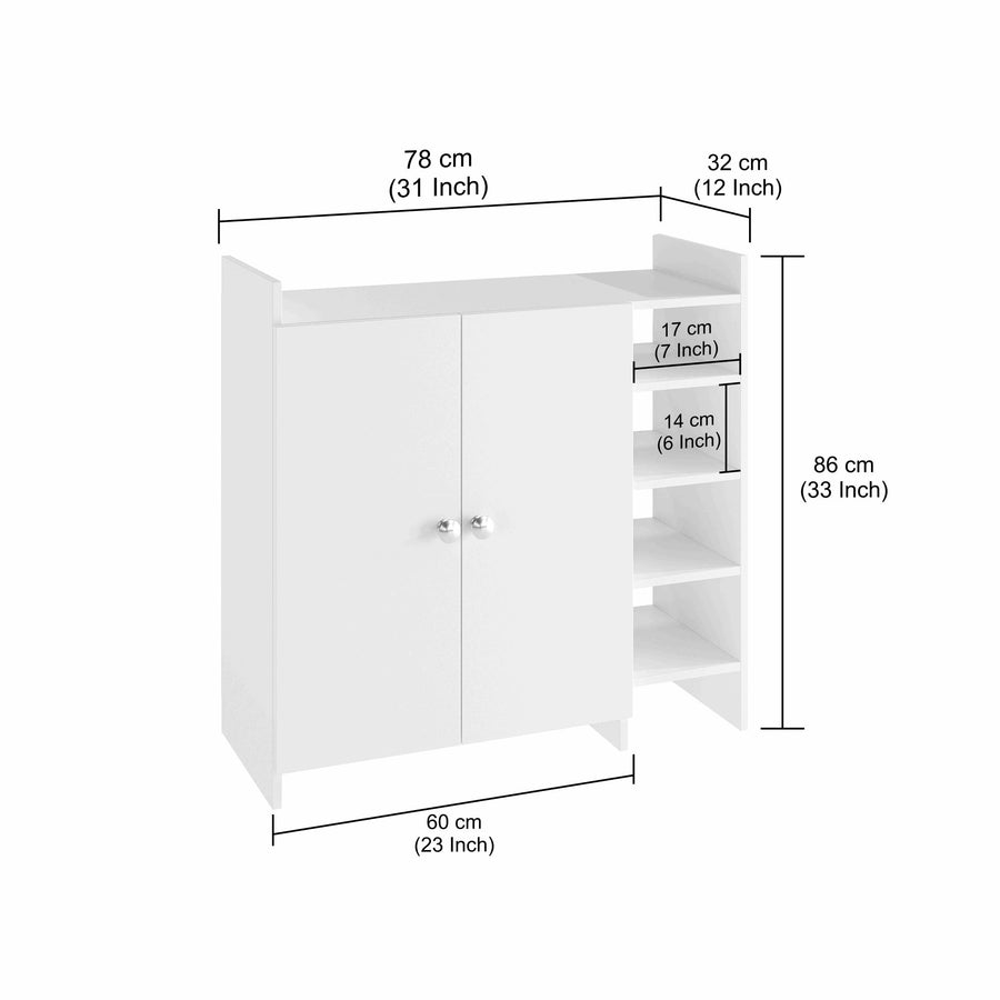 Shoe Rack Cabinet with Doors and Storage - Salosia