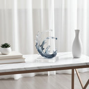 Designer Water Splashing Sculpture | Modern Crystal & Resin Luxury Home Decor Item