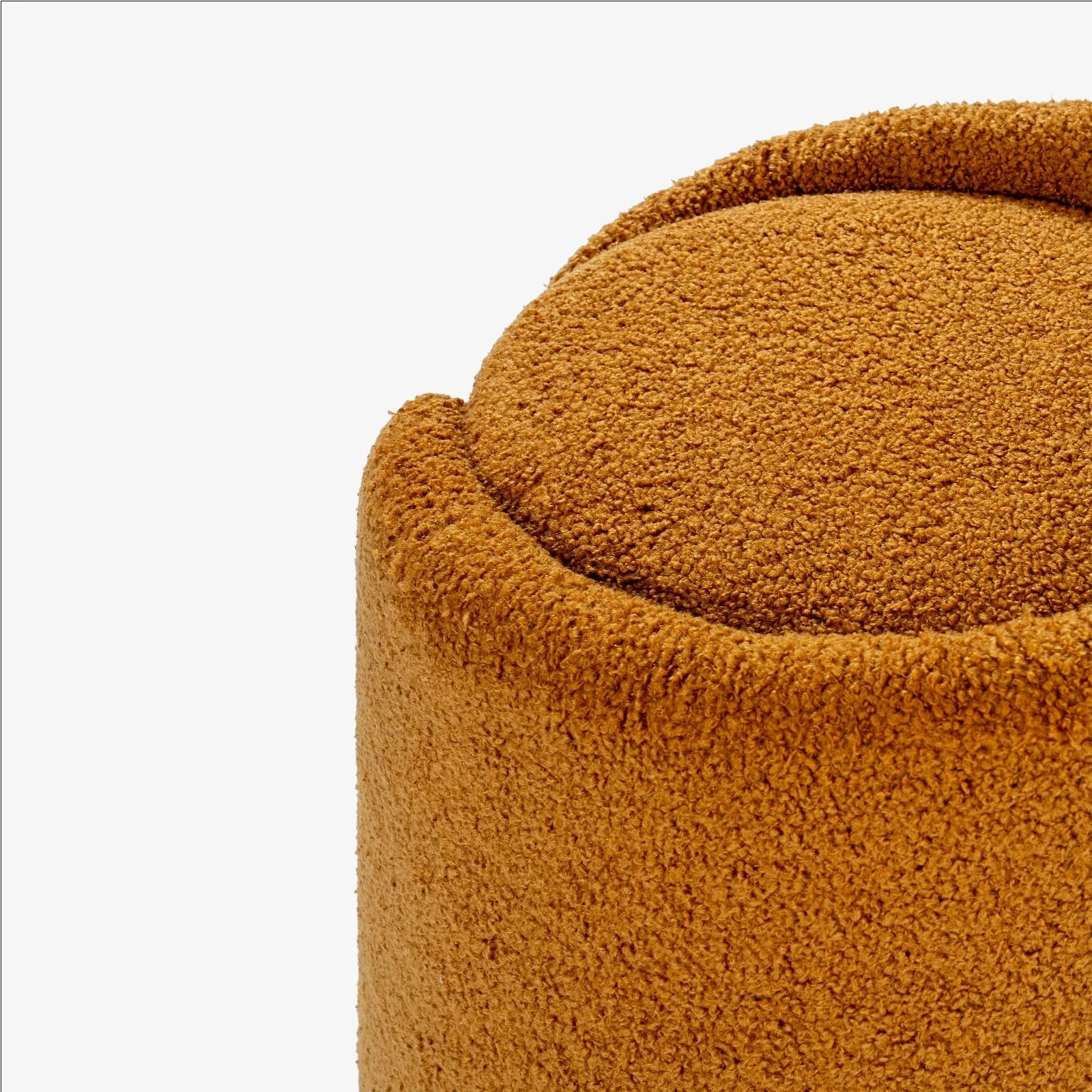 Serene Fabric Pouf | Upholstered Round Pouf for Living Room, Bedroom & Lounge Seating