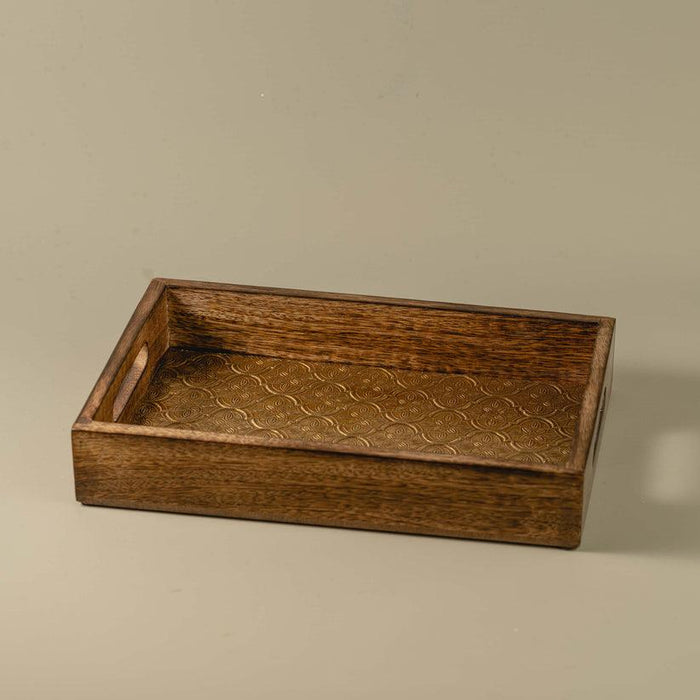 Gart Rectangular Brown Wooden Serving Tray | Kitchen Platter