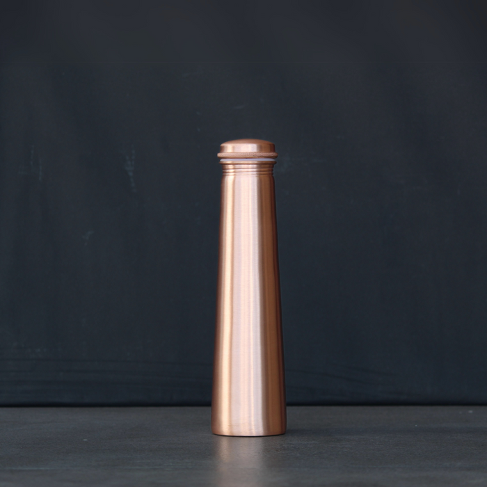 Antique Copper Curved Bottle | Light Brown Thermos For Home & Office