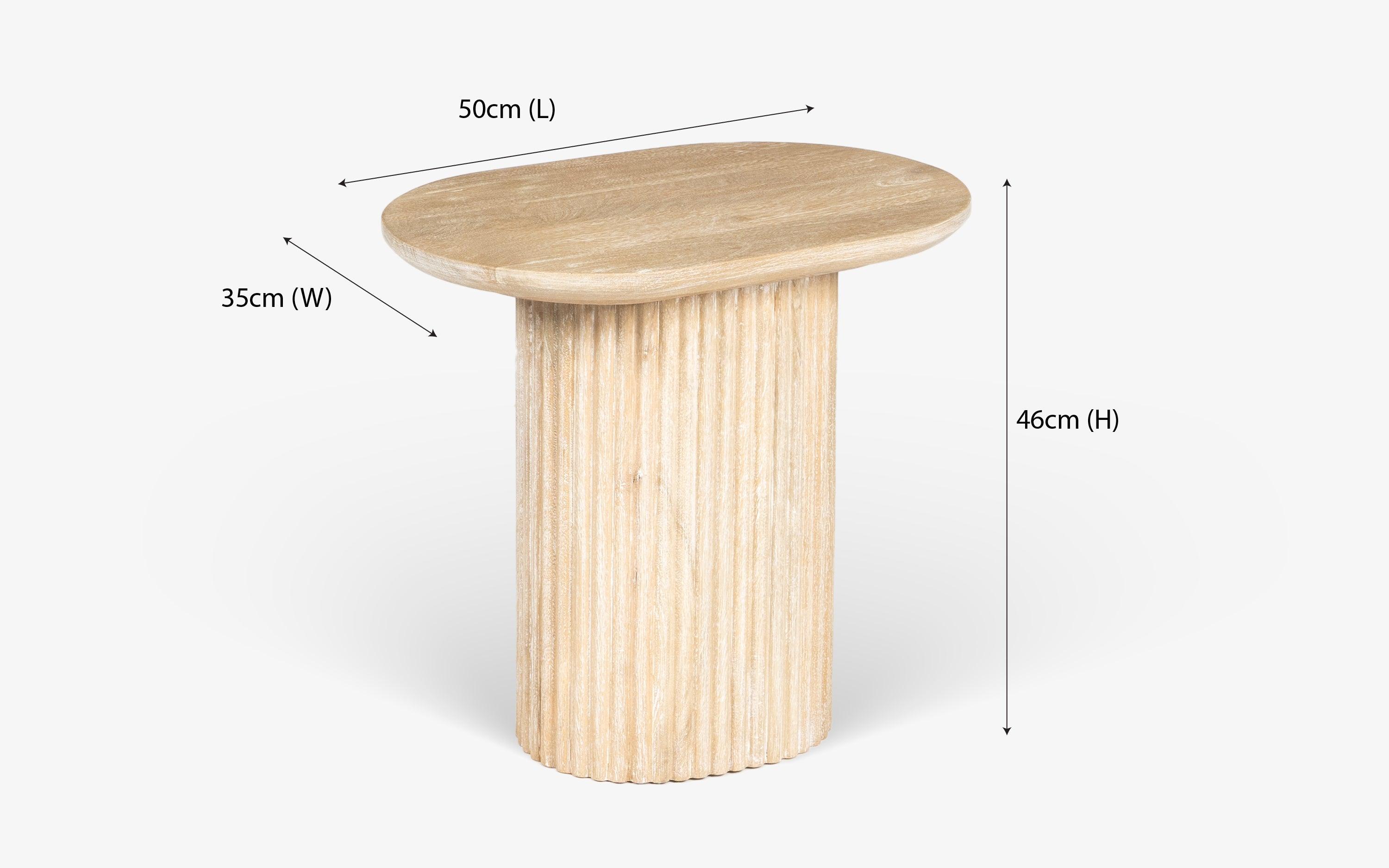 Linn Mango Wood Sofa Side Table for Living Room | End Table | Corner Table