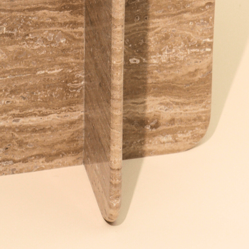 Travertine Side Table for Living Room | Premium Marble Corner Table | End Table