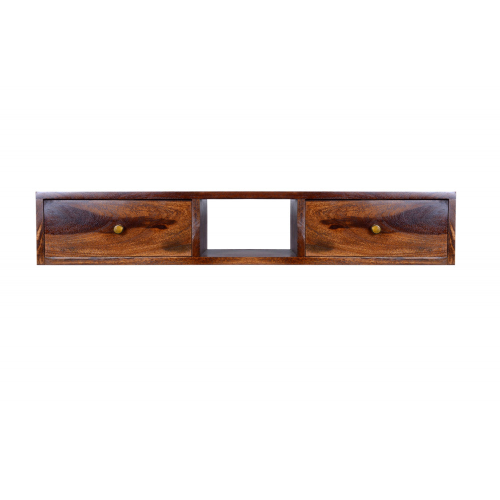 Lublin Wallshelf | Tv Unit With Two Drawer | Sheesham Wood