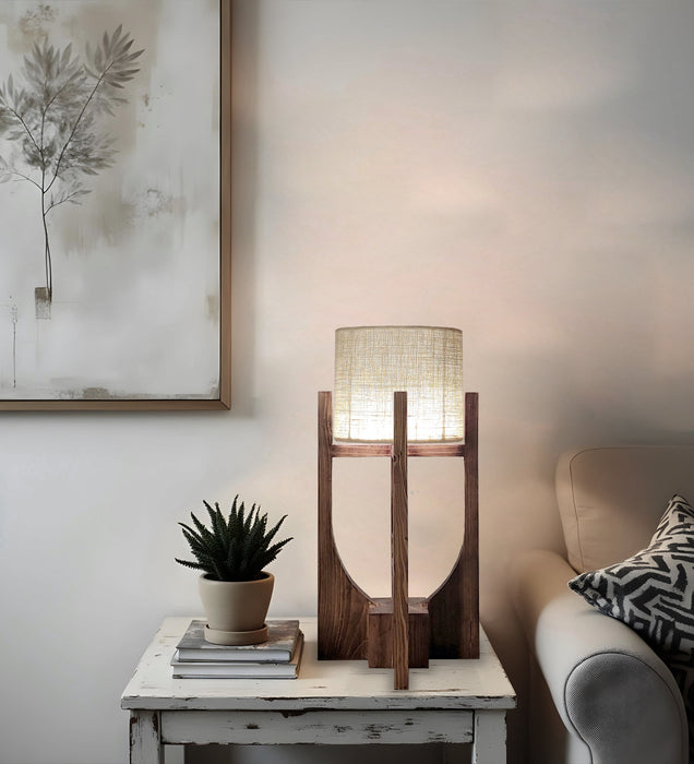 ⁠Solitaire Wooden Table Lamp | Side Table Lampshade