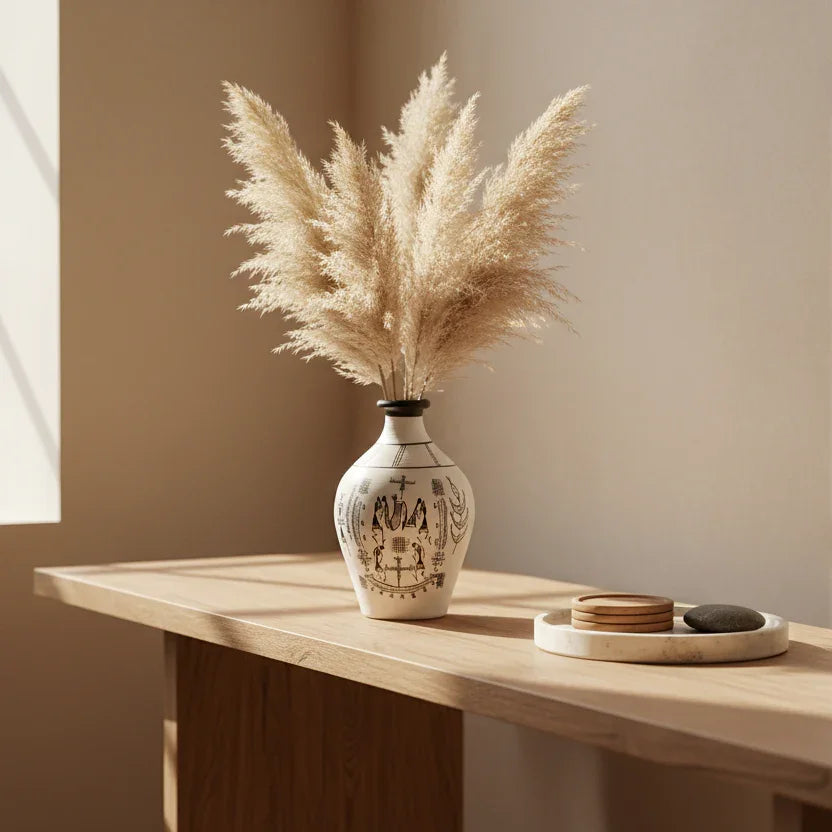 Handcrafted Terracotta Hand-Painted Vase