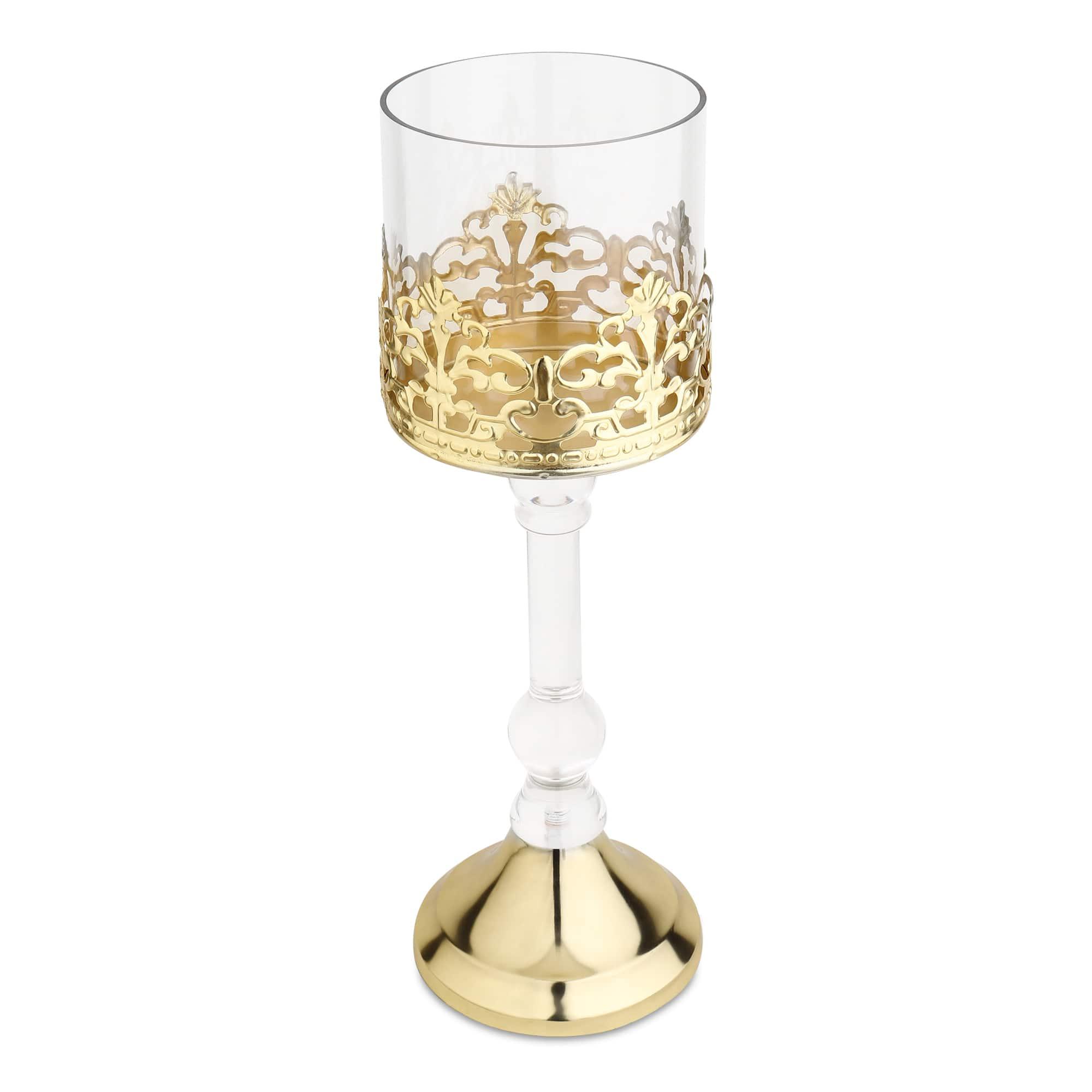 Aurum Crest Pillar Candle Holder