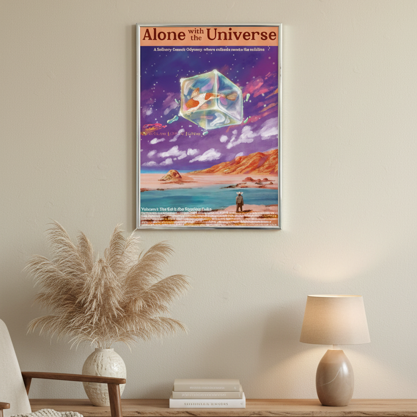 The Koi & The Rippling Cube Framed Artwork | Wall Art for Modern Interiors Home Decor