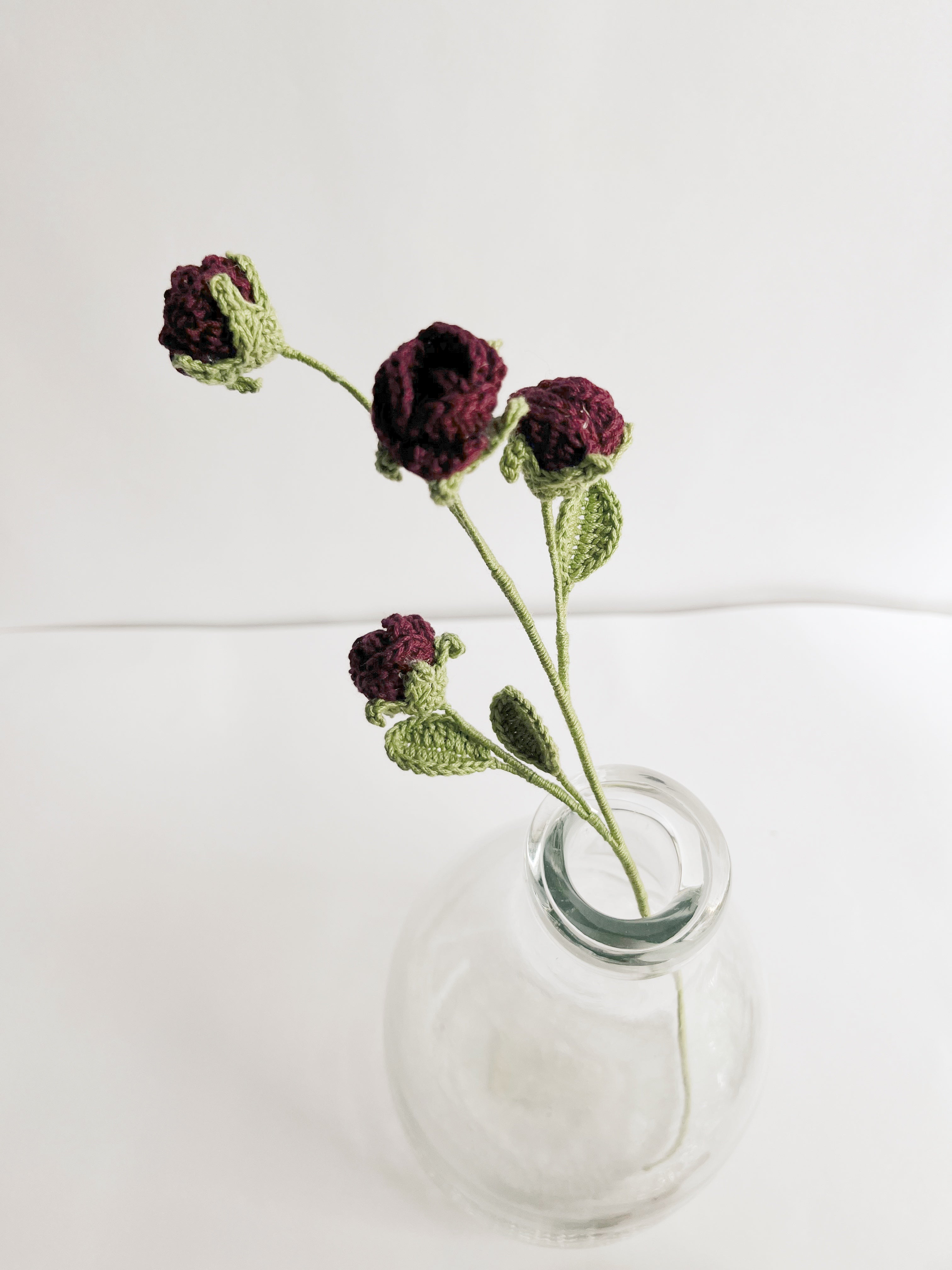 Crochet Mini Rose Stick Set of 2