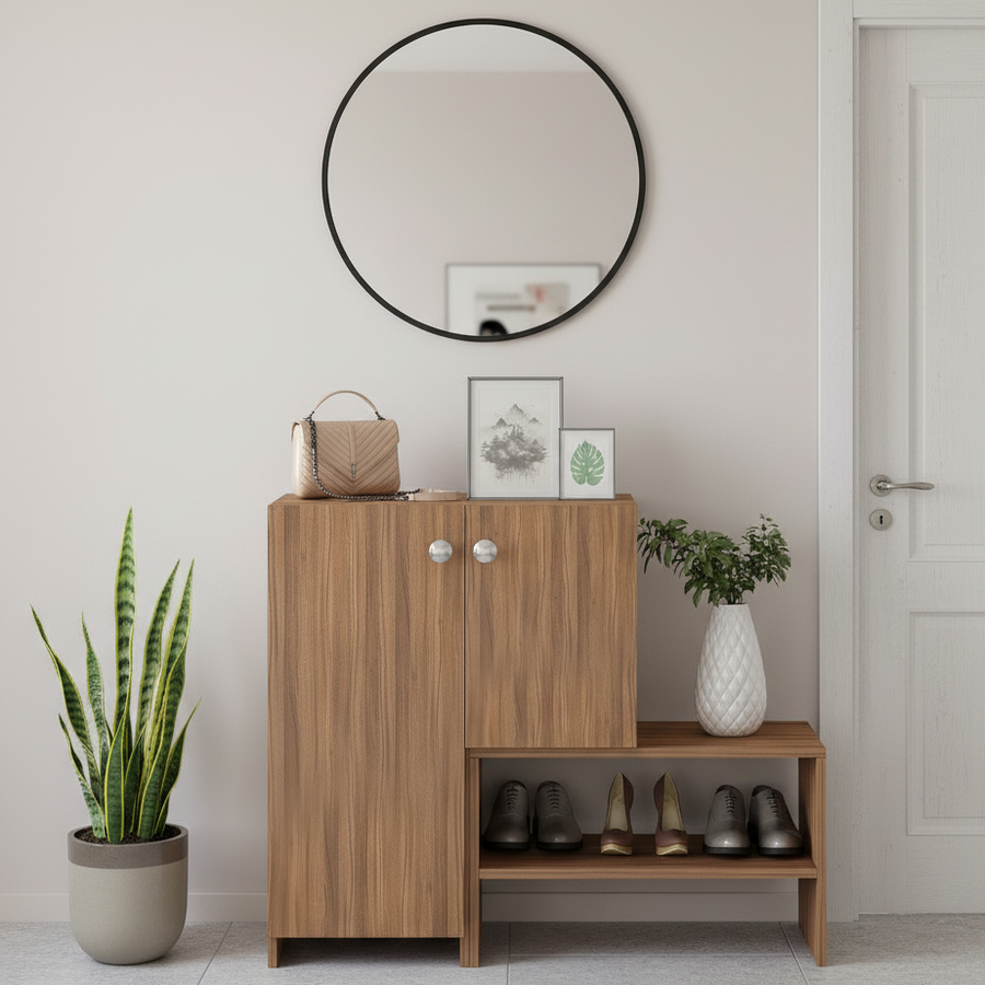 Shoe Rack Cabinet with Doors and Storage - Burner