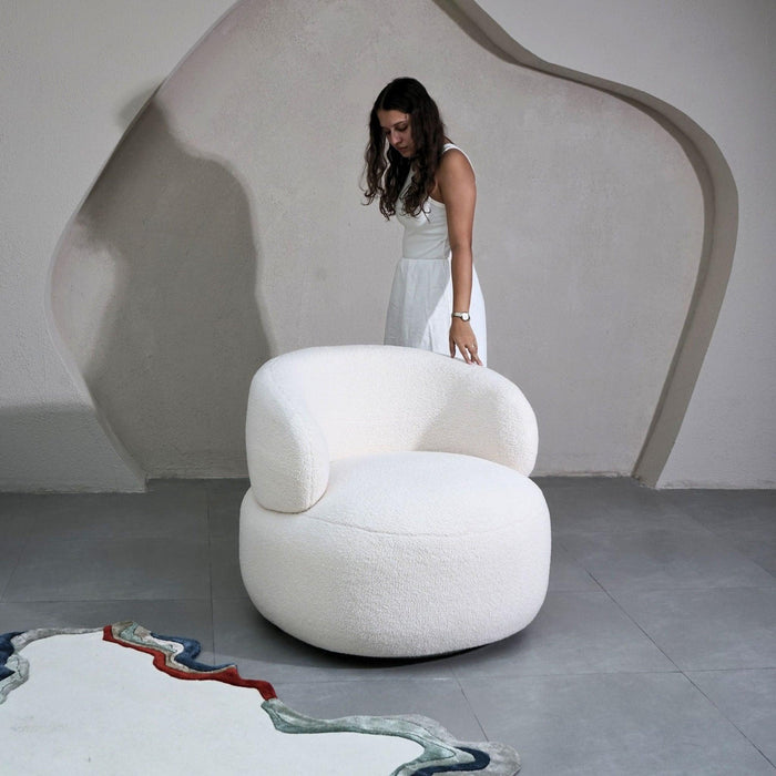 Buy Chair - Leia Boucle Swivel Chair by Muun Home on IKIRU online store