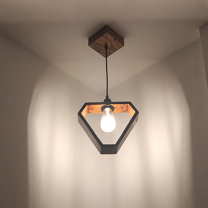 Clark Brown Wooden Single Hanging Light