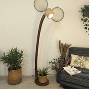 Alice Wooden Floor Lamp with Brown Base