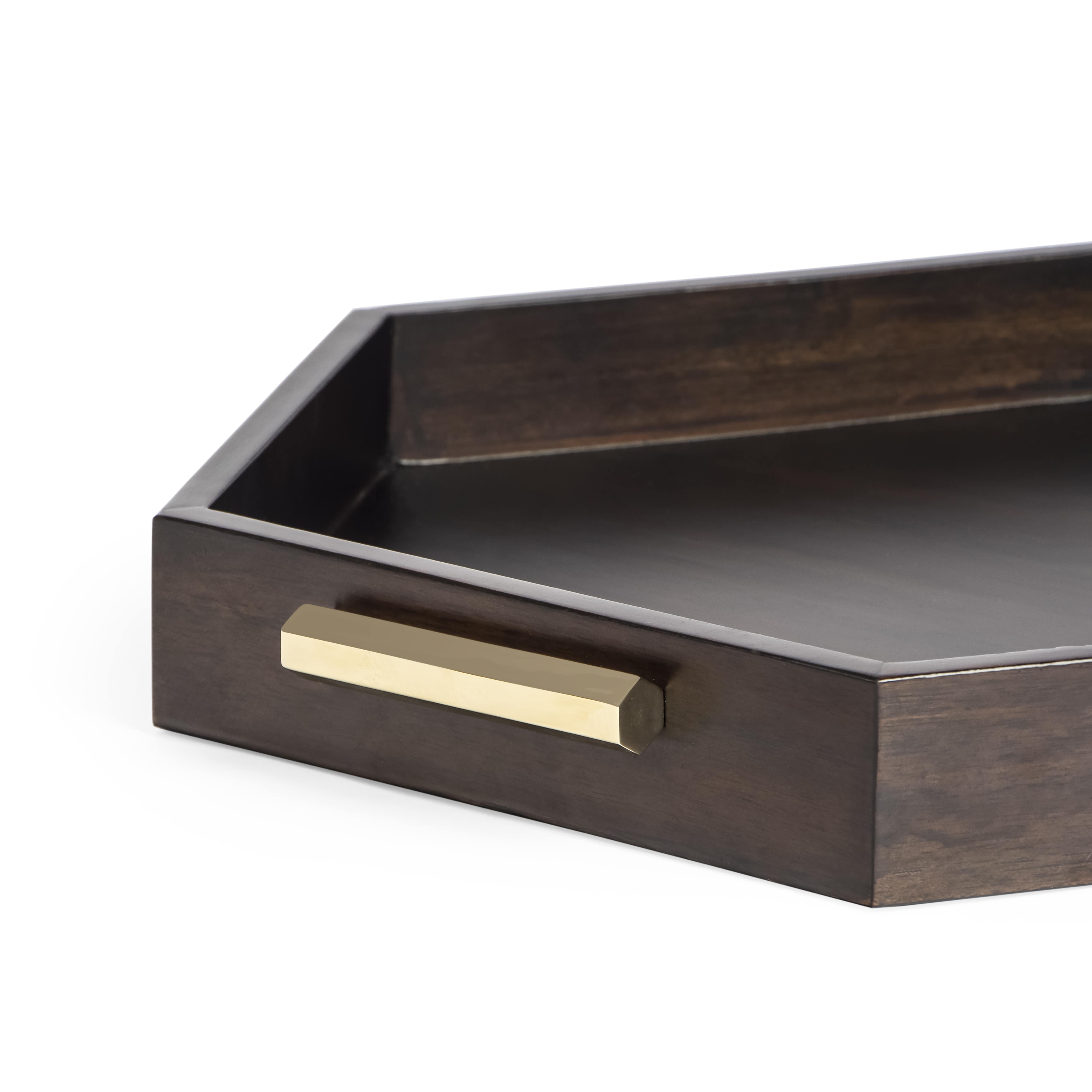 Hex Tray | Brass And Wood