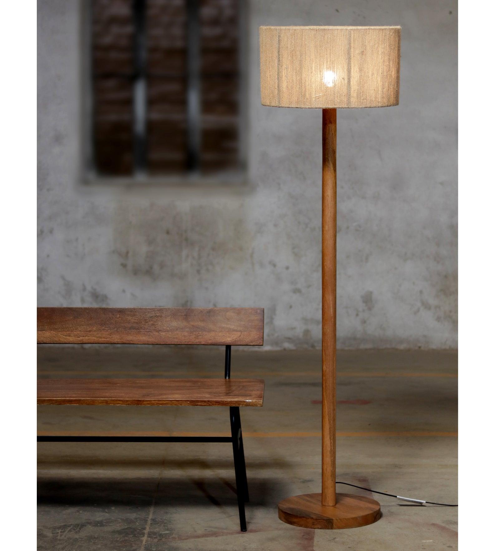 Natural | Wooden Column Floor Lamps
