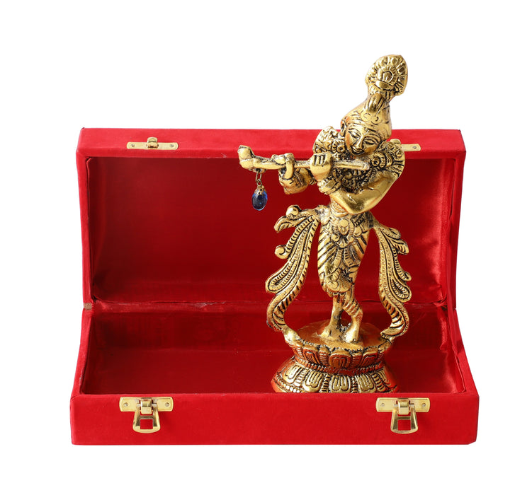 Lord Krishna Idol with Red Velvet Gift box