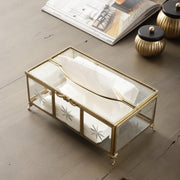 Starlight Glass And Brass Napkin Box
