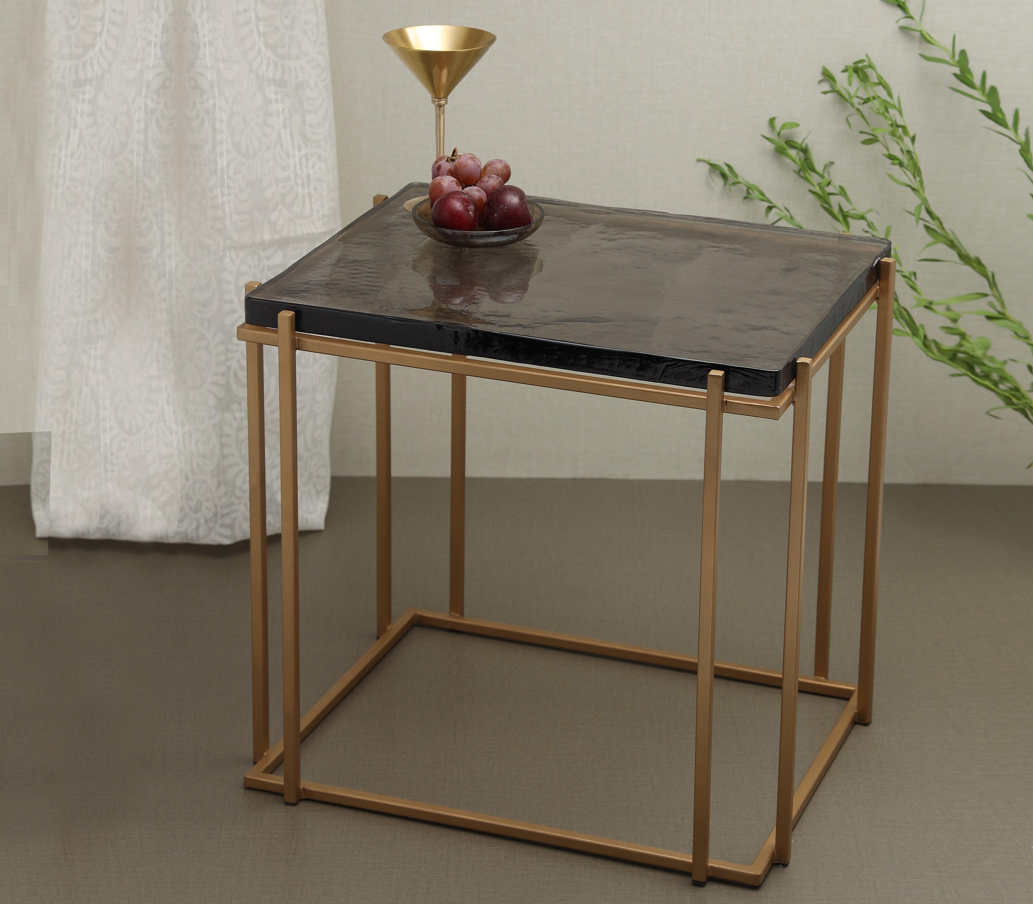 Panoplay Side Table for Living Room | Decorative Glass Tea Table  | Designer End Table