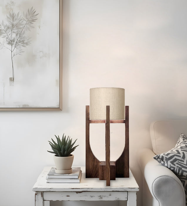 ⁠Solitaire Wooden Table Lamp | Side Table Lampshade