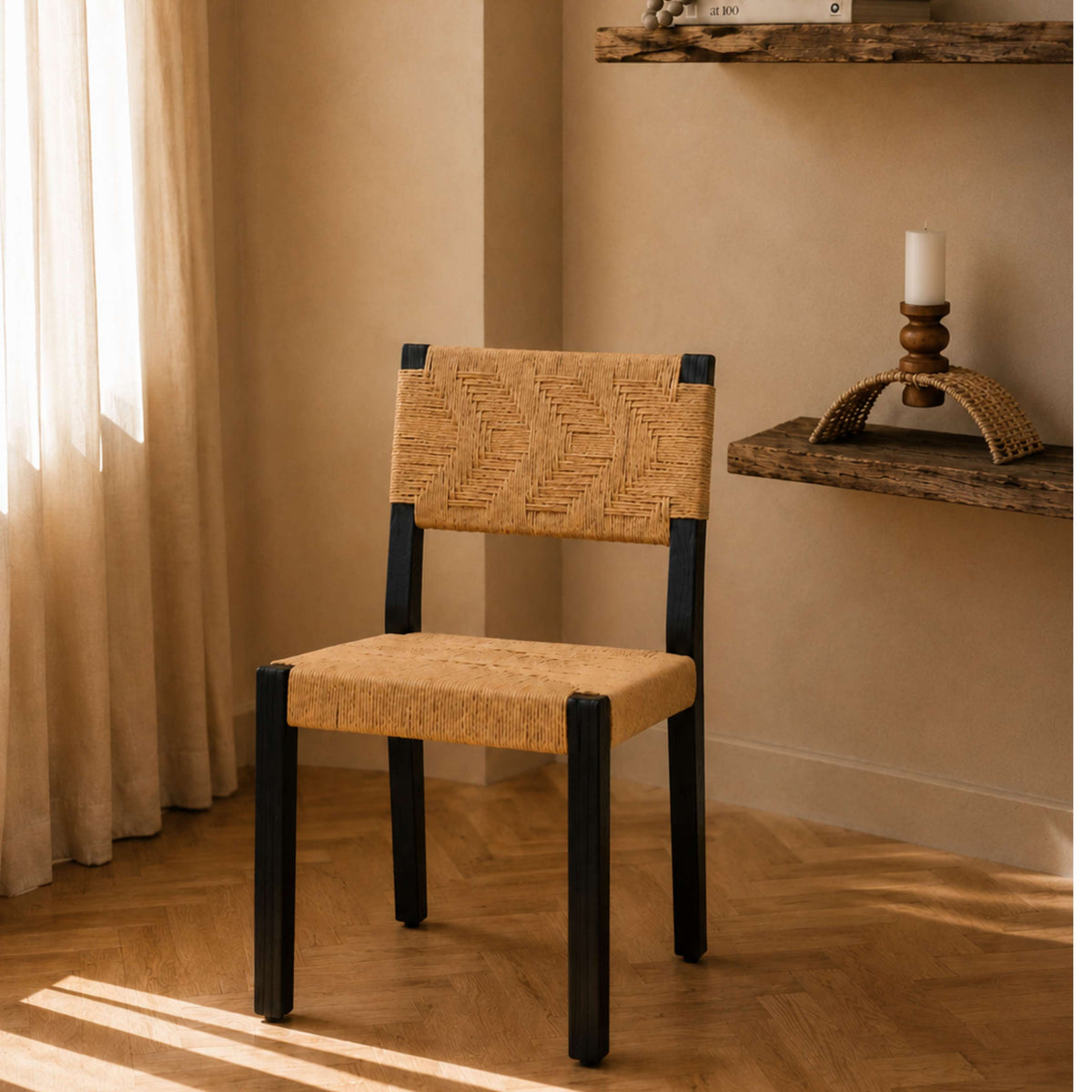 Tessa Black Teakwood Dining Chair