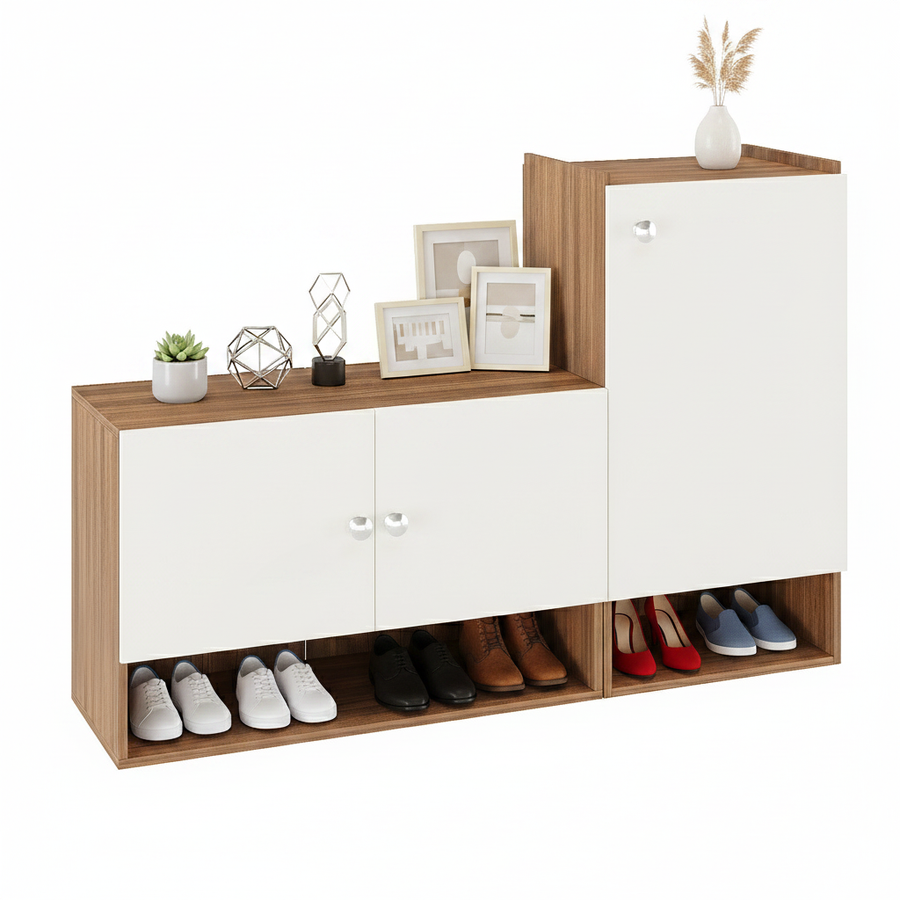 Shoe Rack Cabinet with Doors and Storage - Sinala