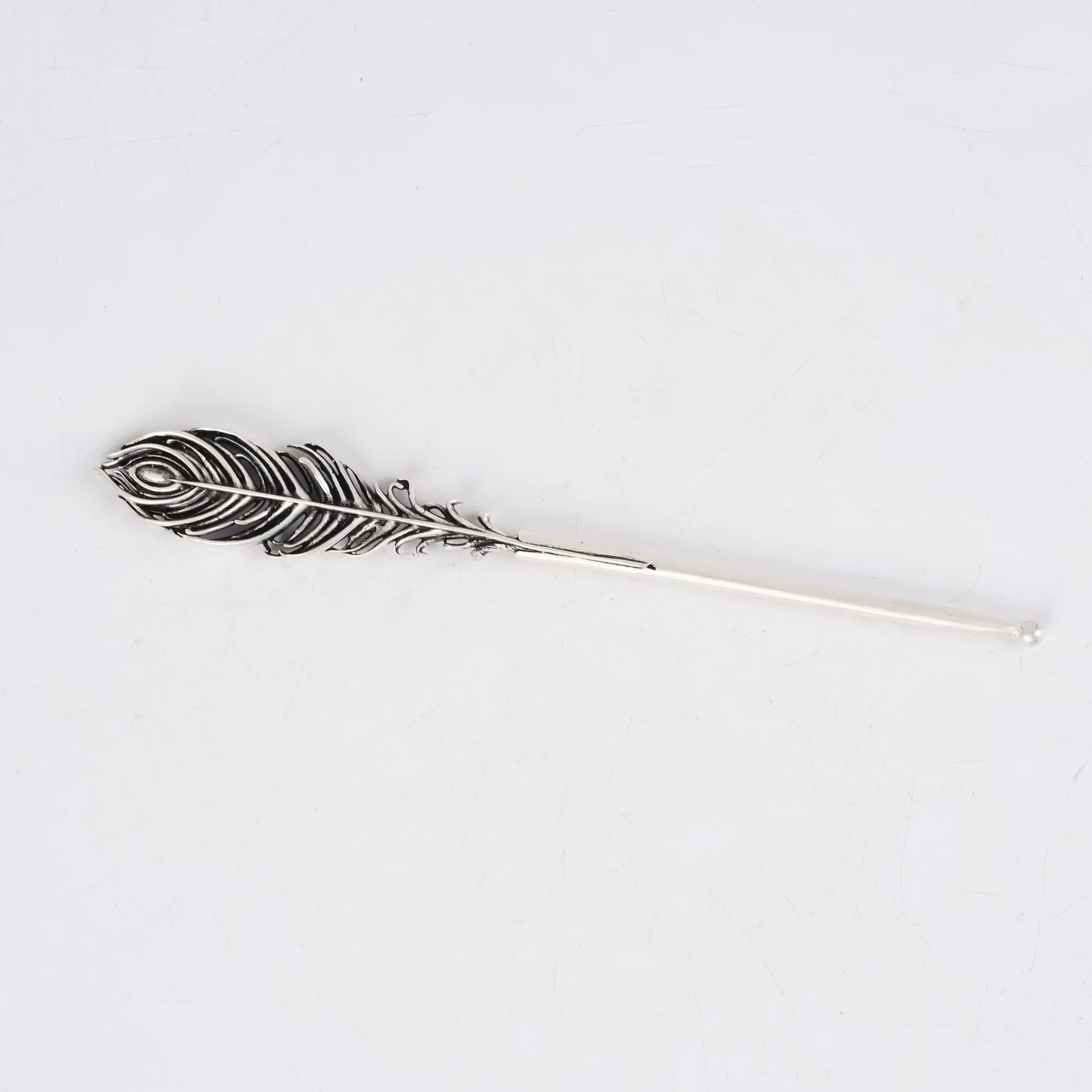 Pure Silver Plated Brass Morpankh Tilak Stick