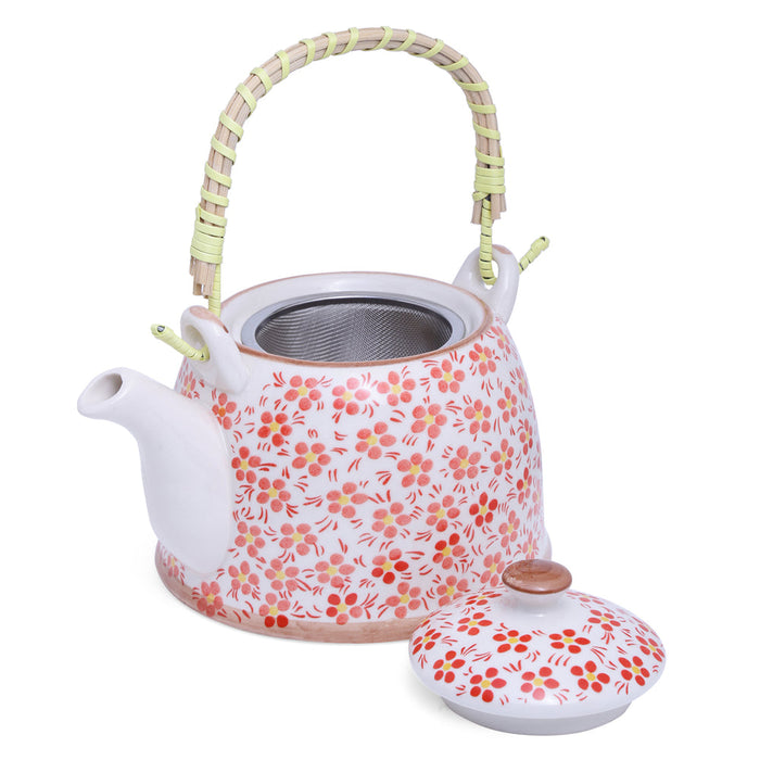 Bright Floral Ceramic Tea Pot | Vibrant Flower Teapot Kettle