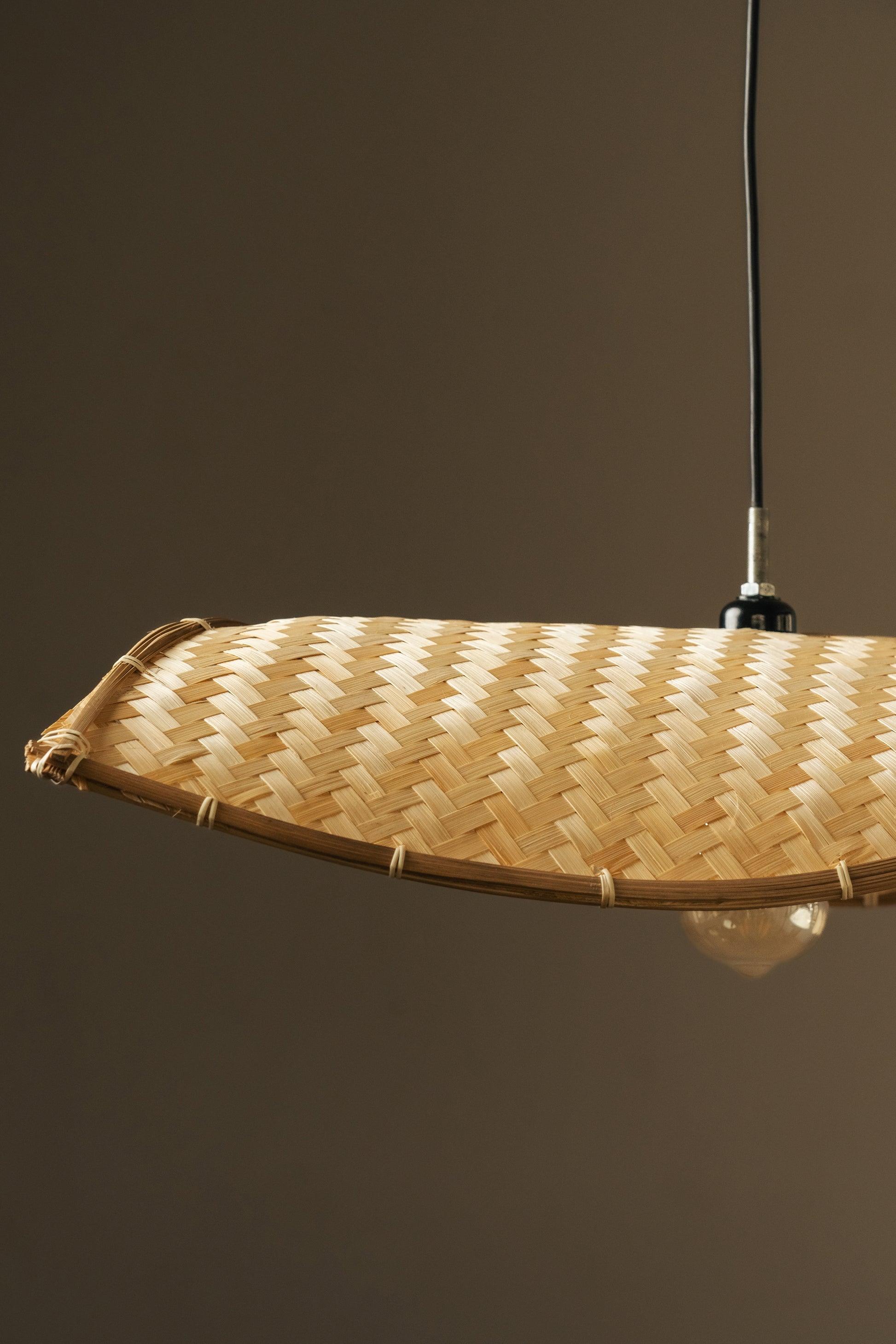 Thin Wavy Bamboo Hanging Lampshade