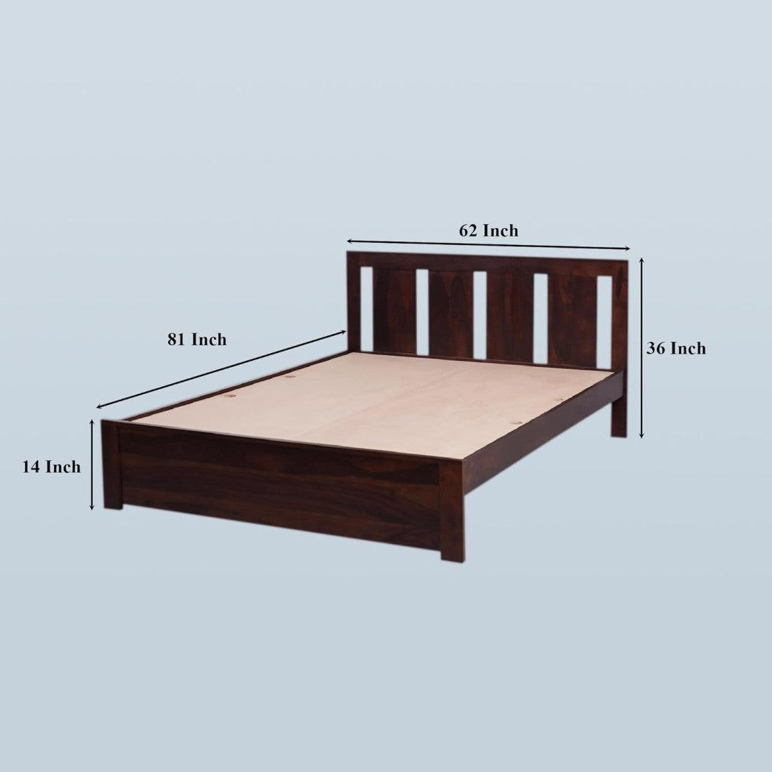 Solid Sheesham Wood Non Storage Bed | Celeste