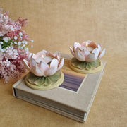 Pink Rose Base Tealight Holder | Decorative Tealight Candle Holder