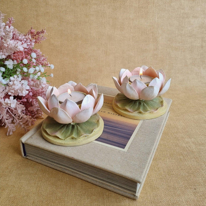 Pink Rose Base Tealight Holder