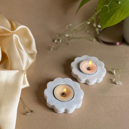 Design Marble Tea Light Holder Set of 2 | Candle Holder Stand