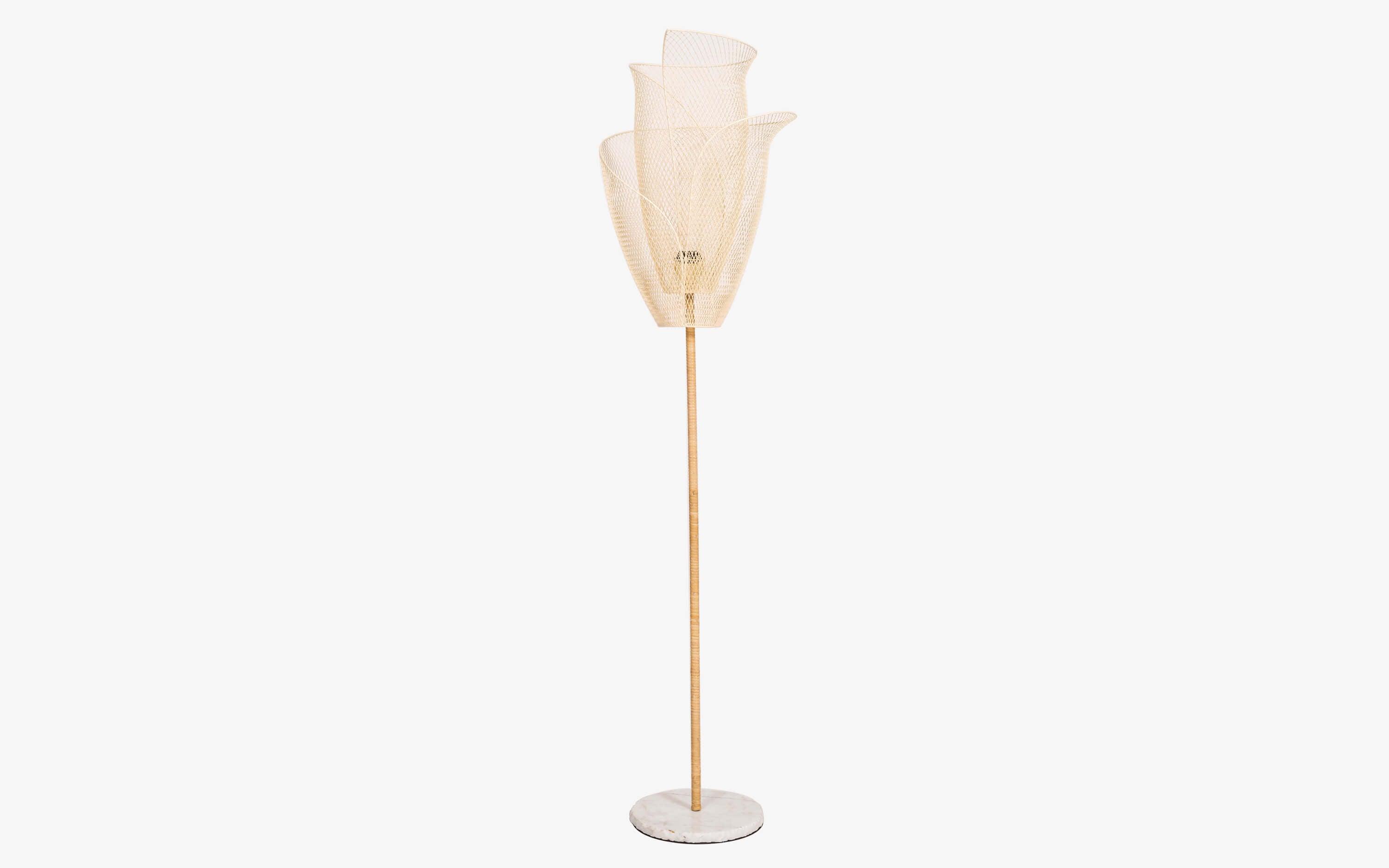 Lily Floor Lamp for Living Room | Cane & Marble Standing Lamp