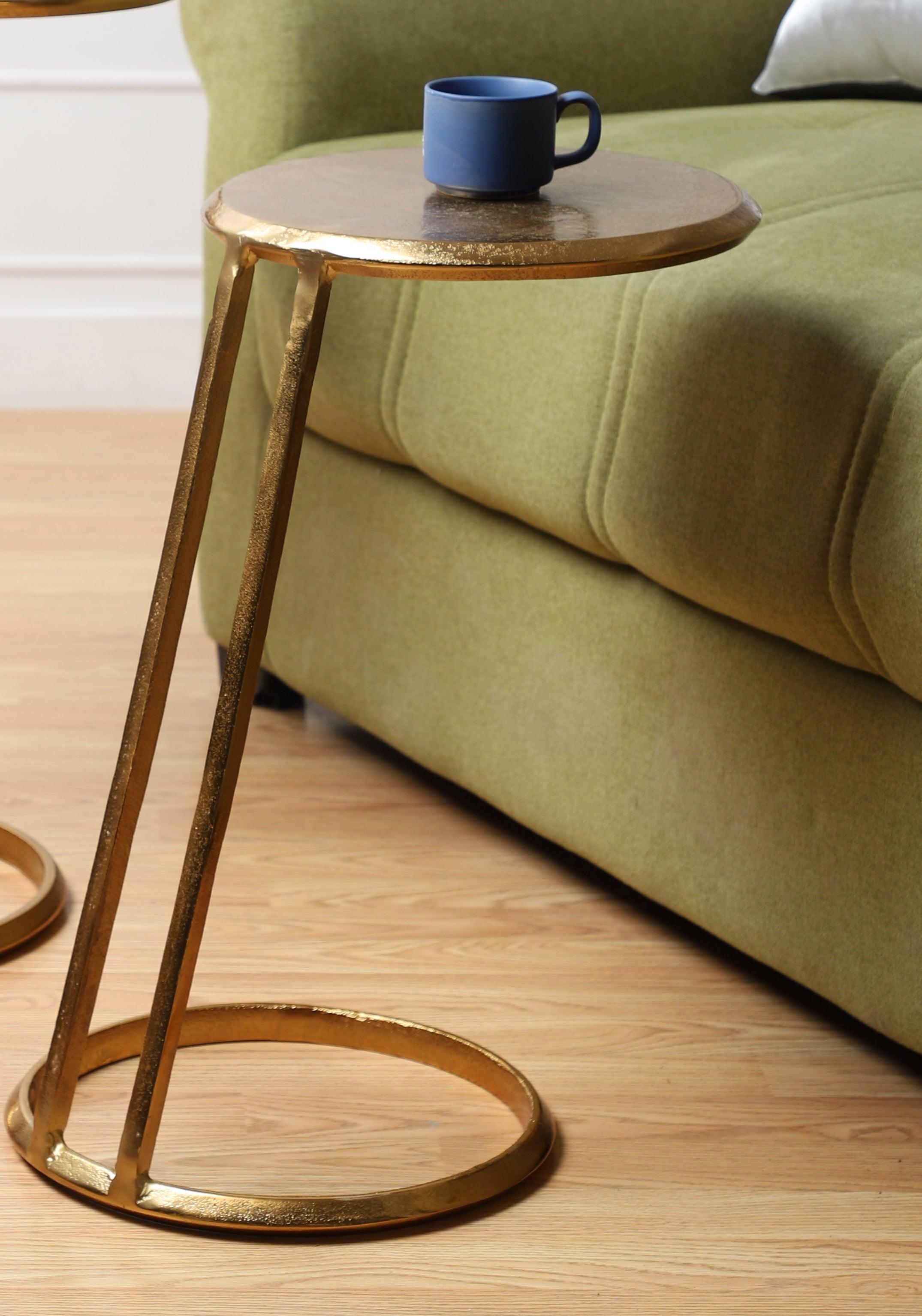 Modern Slanted Nesting Tables | Antique Finish Side Tables for Living Room
