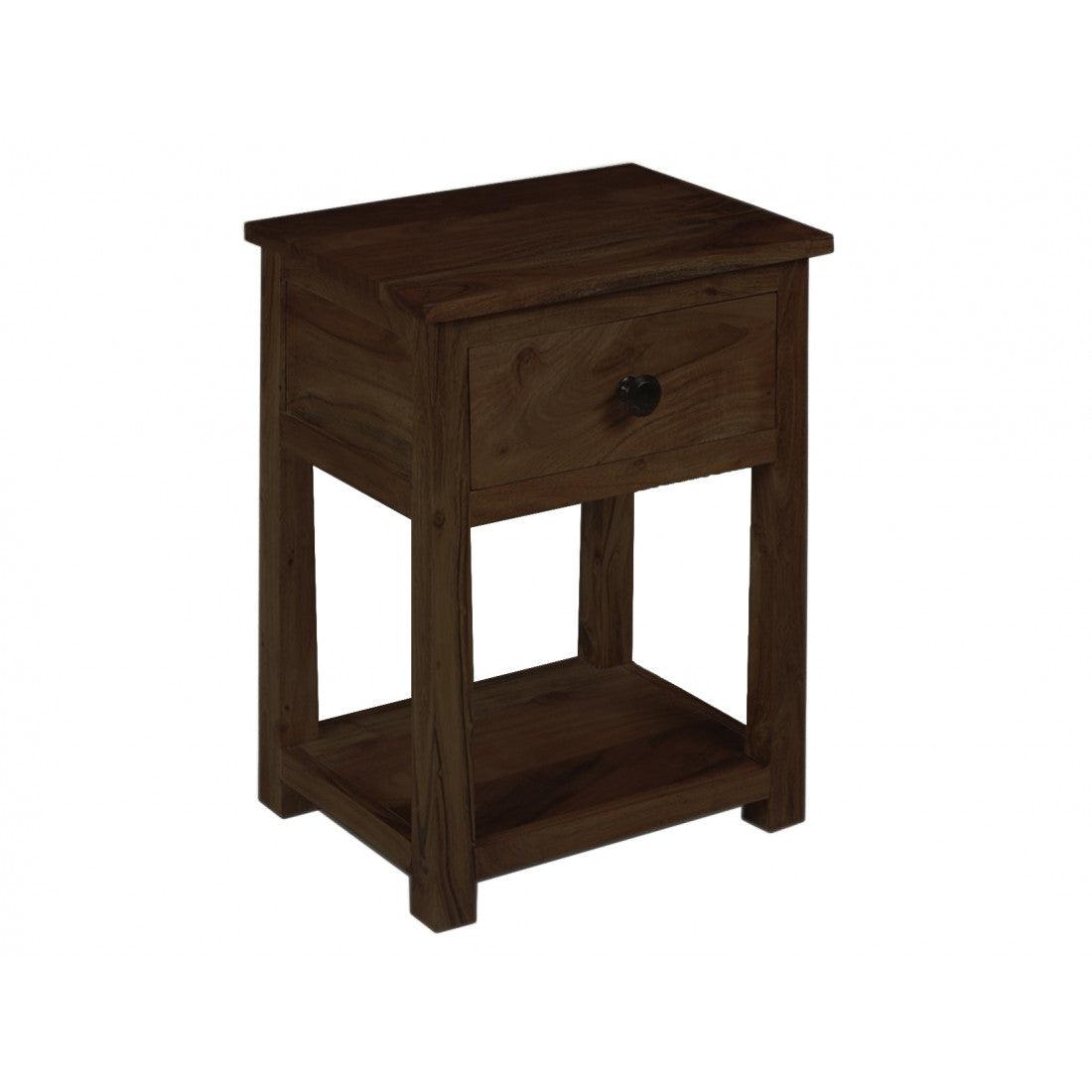 Riverton Solid Sheesham Wood Side Table with Storage | Bedside & Sofa Side Table with drawer