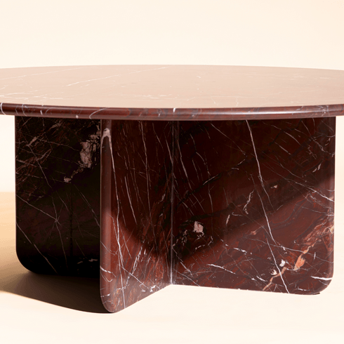 Norge Rosso Marble Coffee Table | Marble Center Table for Living Room | Tea Table