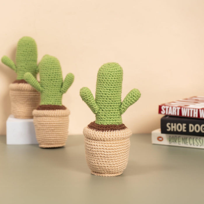 Crochet Cactus Pot for Table Decor | Decorative Showpiece for Gifts