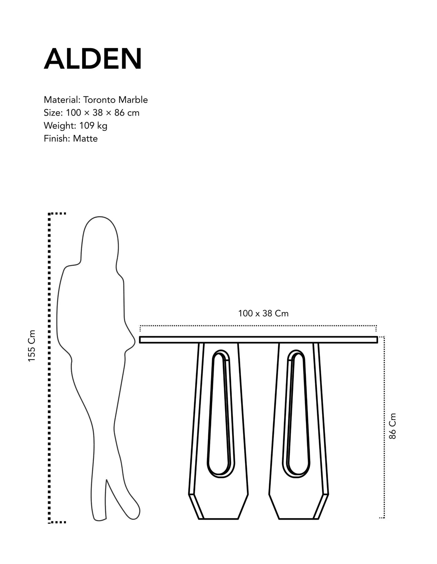 Alden - Toronto Marble Console Table