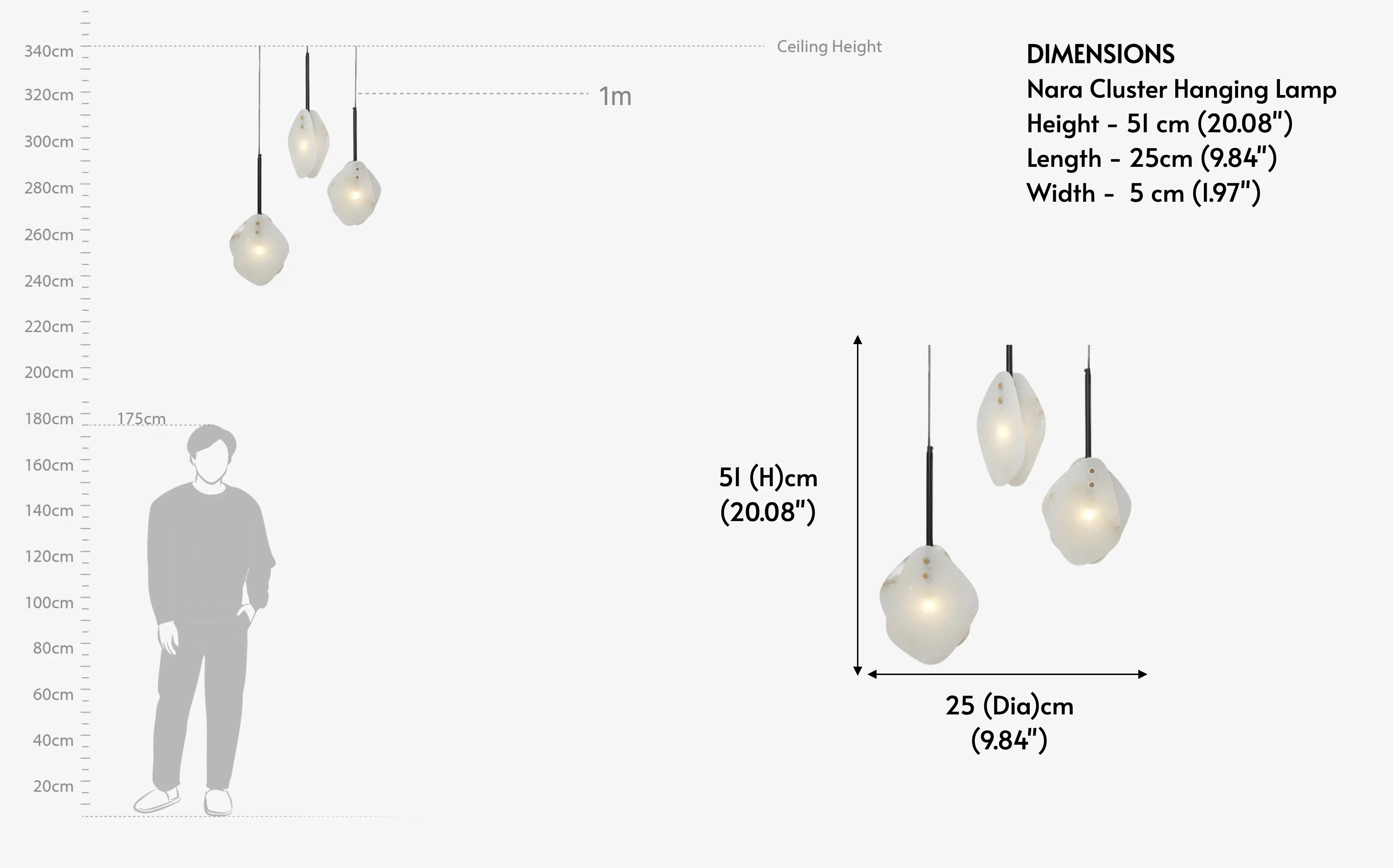 Nara Cluster Hanging Light | Ceiling Pendant Lamp Light for Dining Area, Living Room