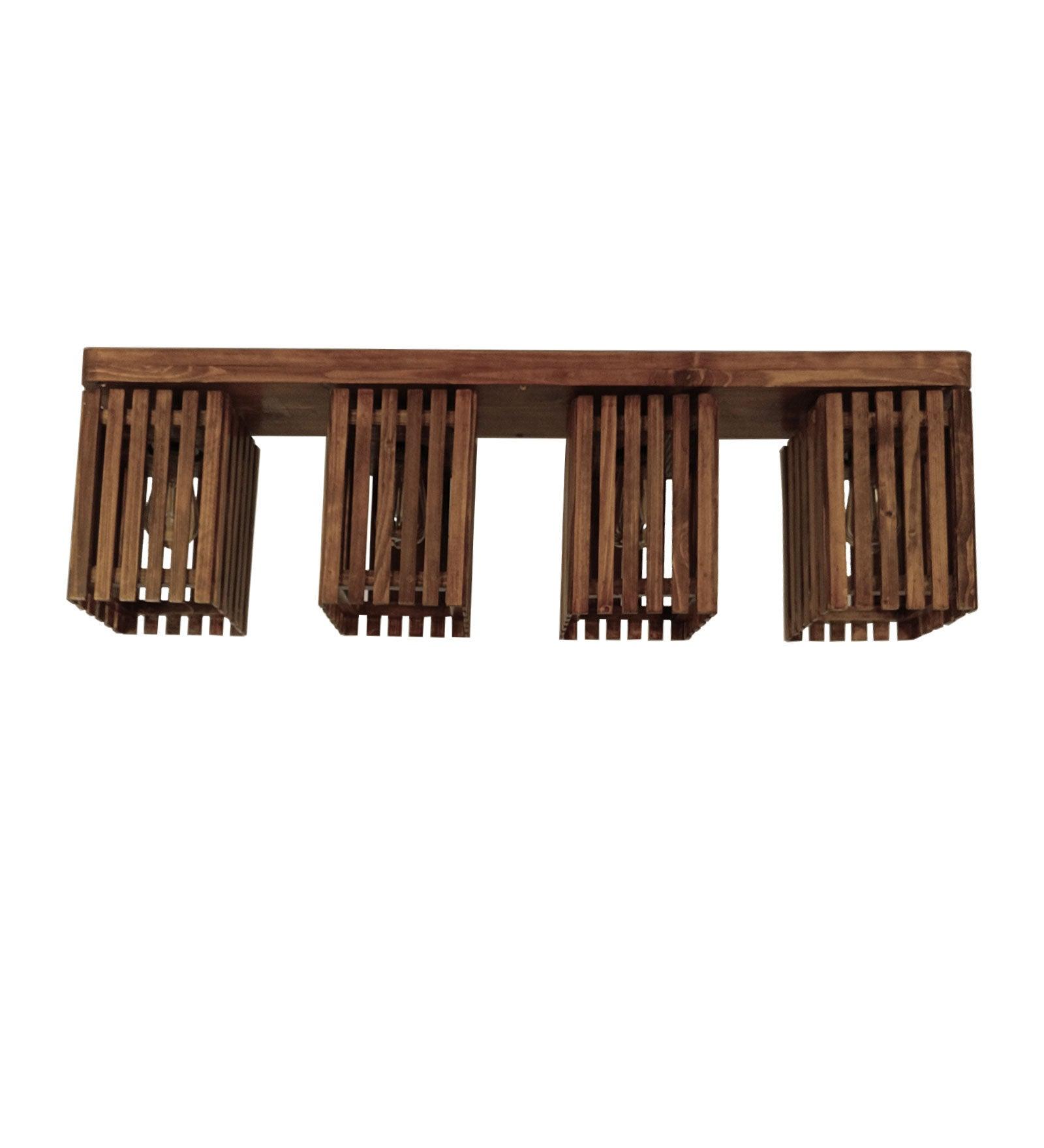Elegant Brown Wooden 4 Series Ceiling Lamp