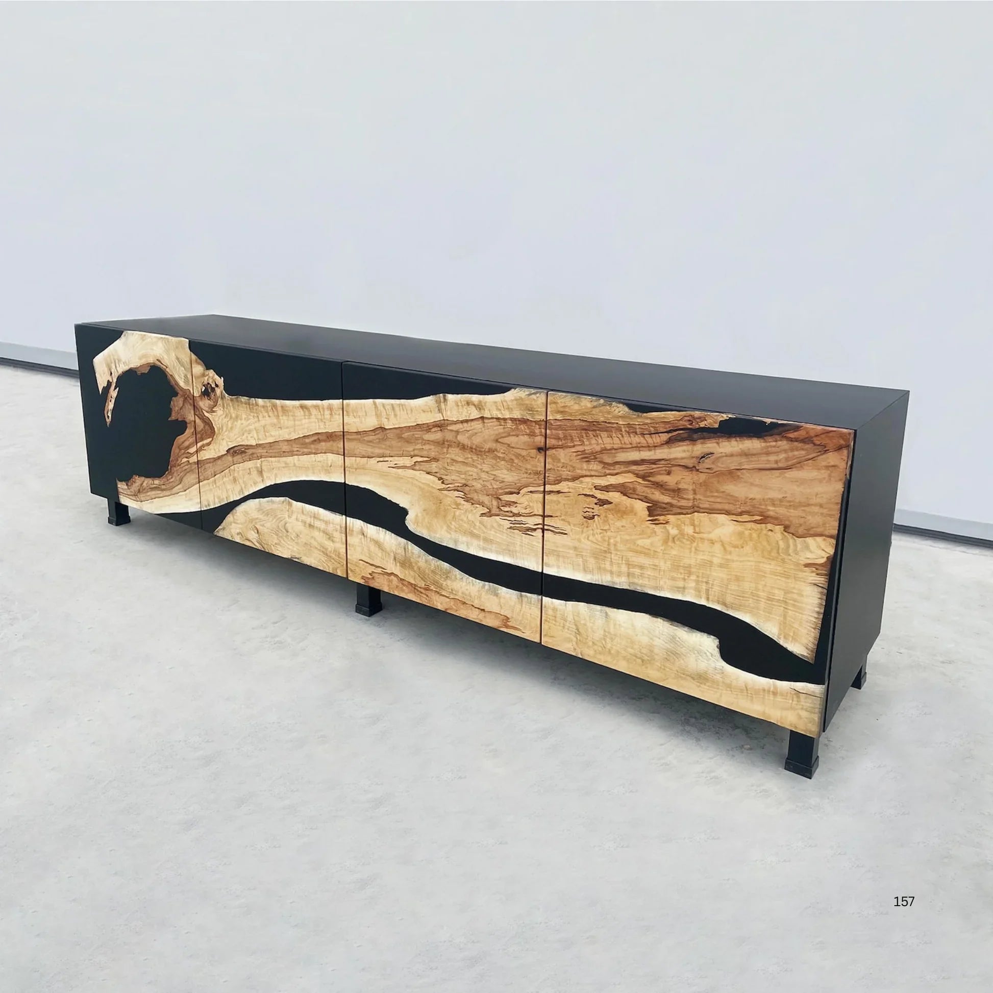 Modern Black Epoxy Buffet Cabinet