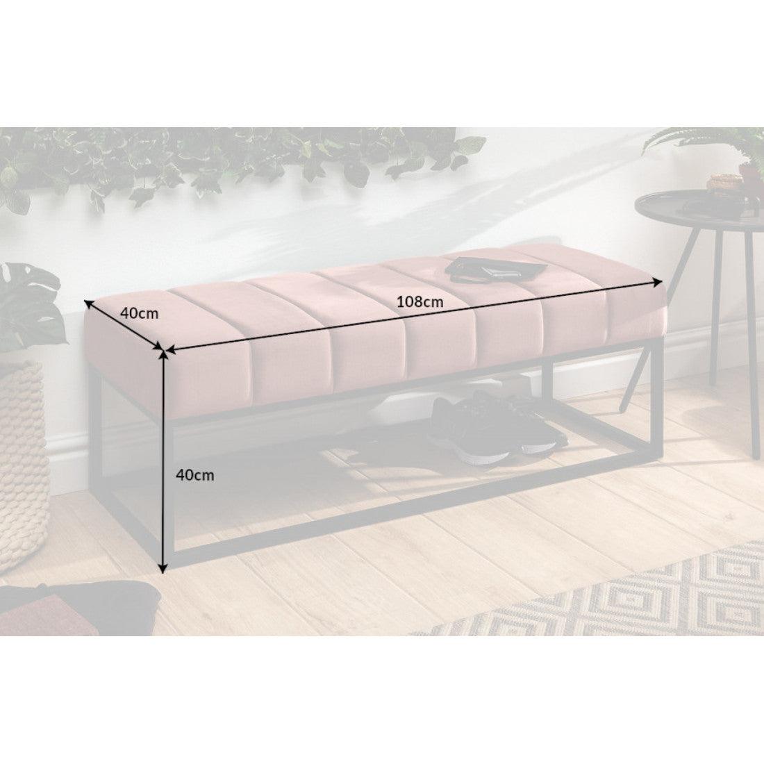 Fresno Long Ottoman Cum Bench | Hallway Bench | Dining Bench | Extra Seating (Ruddy Pink)