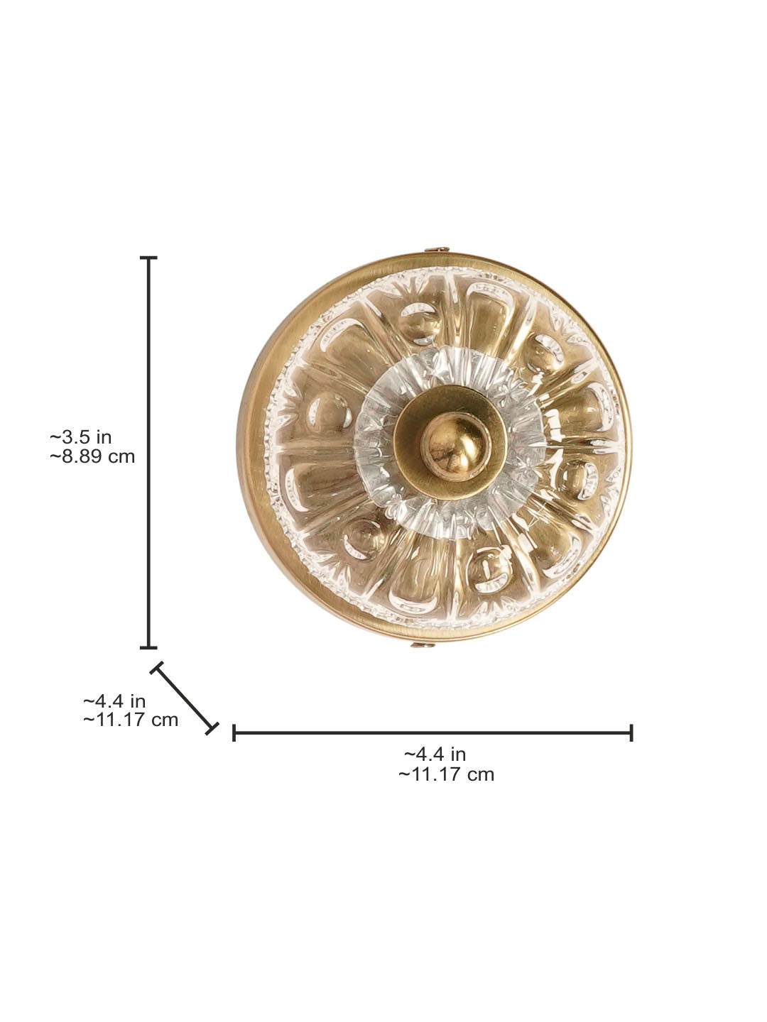 Mini Flushed 6W LED Ceiling Light | Brass
  Antique Finish with Cut Glass Bobeche