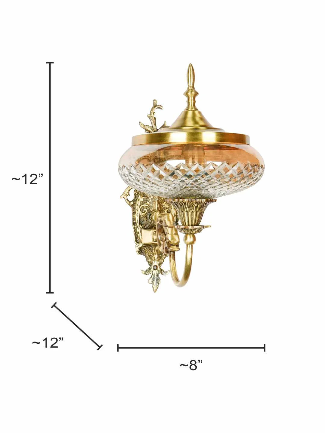 Regal Antique Brass Wall Sconce with Golden Luster Covered Glass Shade