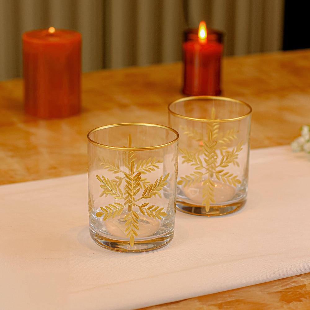 Paris Set of 4 Scotch Glasses | Luxury Whiskey Glasses with Gold Rim